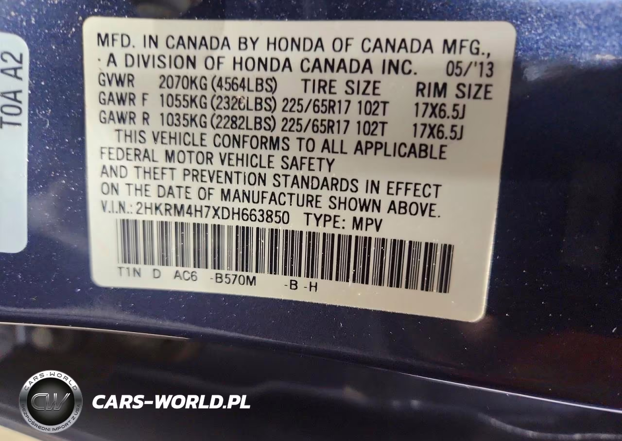 2013 Honda Cr-V Exl VIN:2HKRM4H7XDH663850 - 14