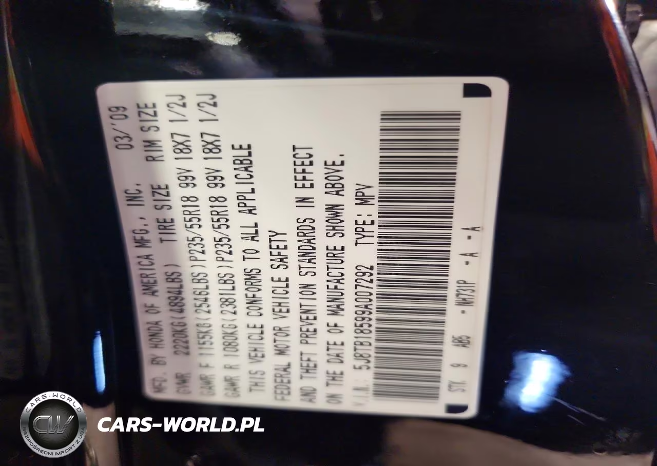 2009 Acura Rdx Technology VIN:5J8TB18599A007292 - 13