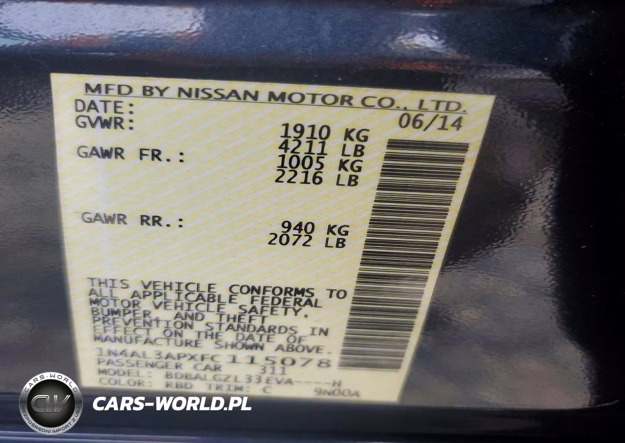 2015 Nissan Altima 2.5 S VIN:1N4AL3APXFC115078 - 12