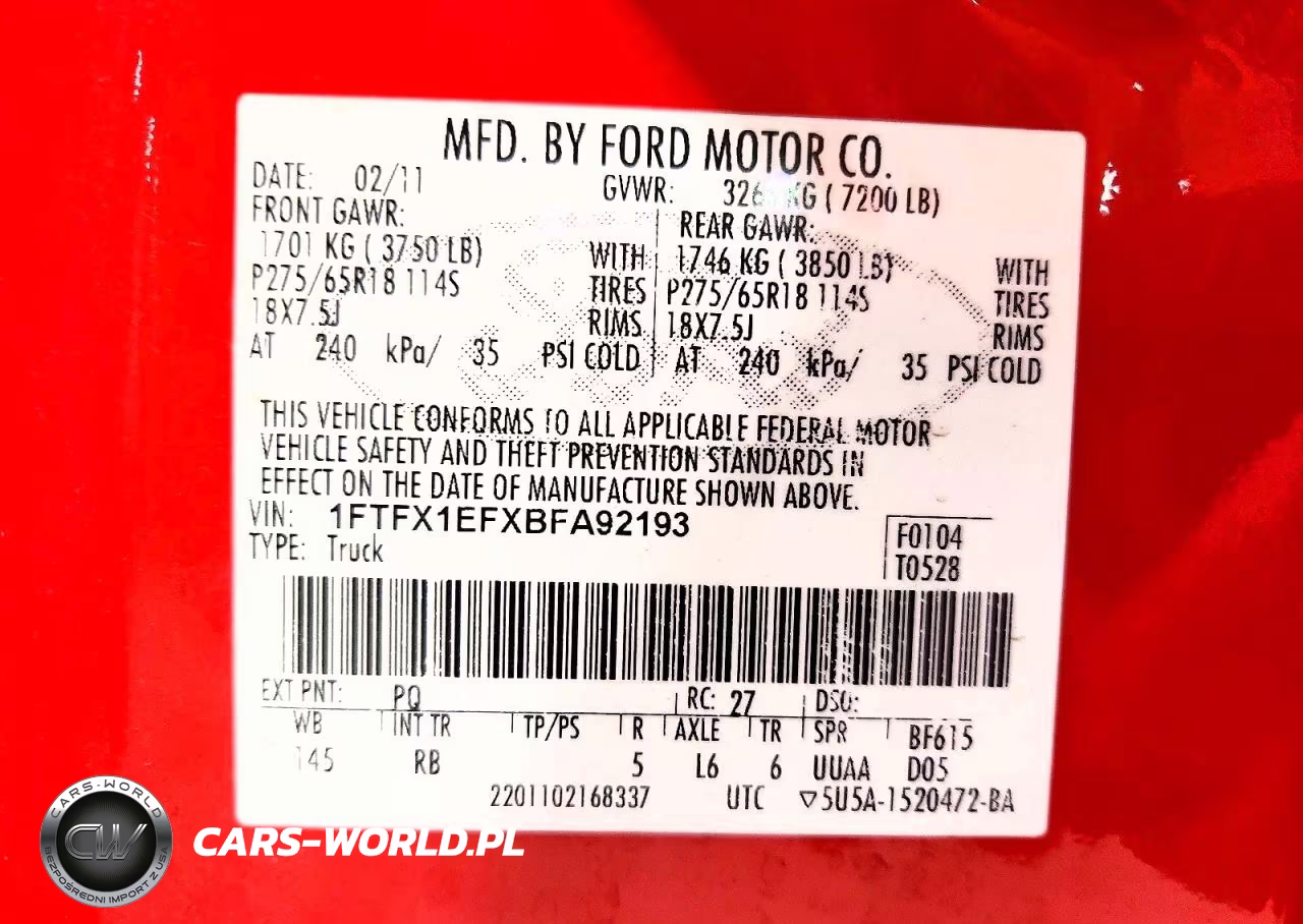 2011 Ford F150 Super Cab VIN:1FTFX1EFXBFA92193 - 12