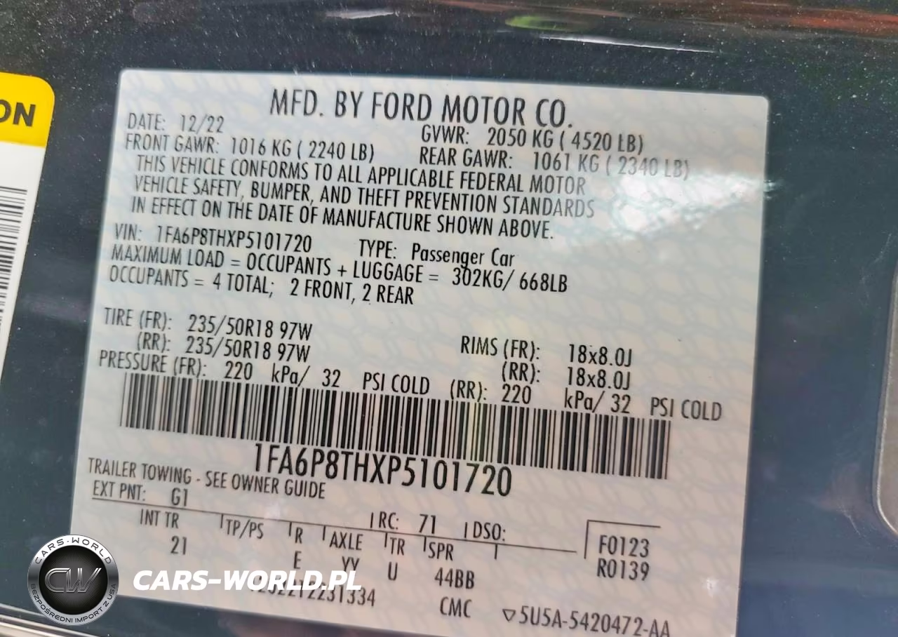 2023 Ford Mustang VIN:1FA6P8THXP5101720 - 12