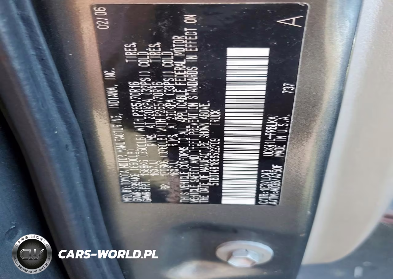 2006 Toyota Tundra Double Cab Limited VIN:5TBDT48186S522709 - 12