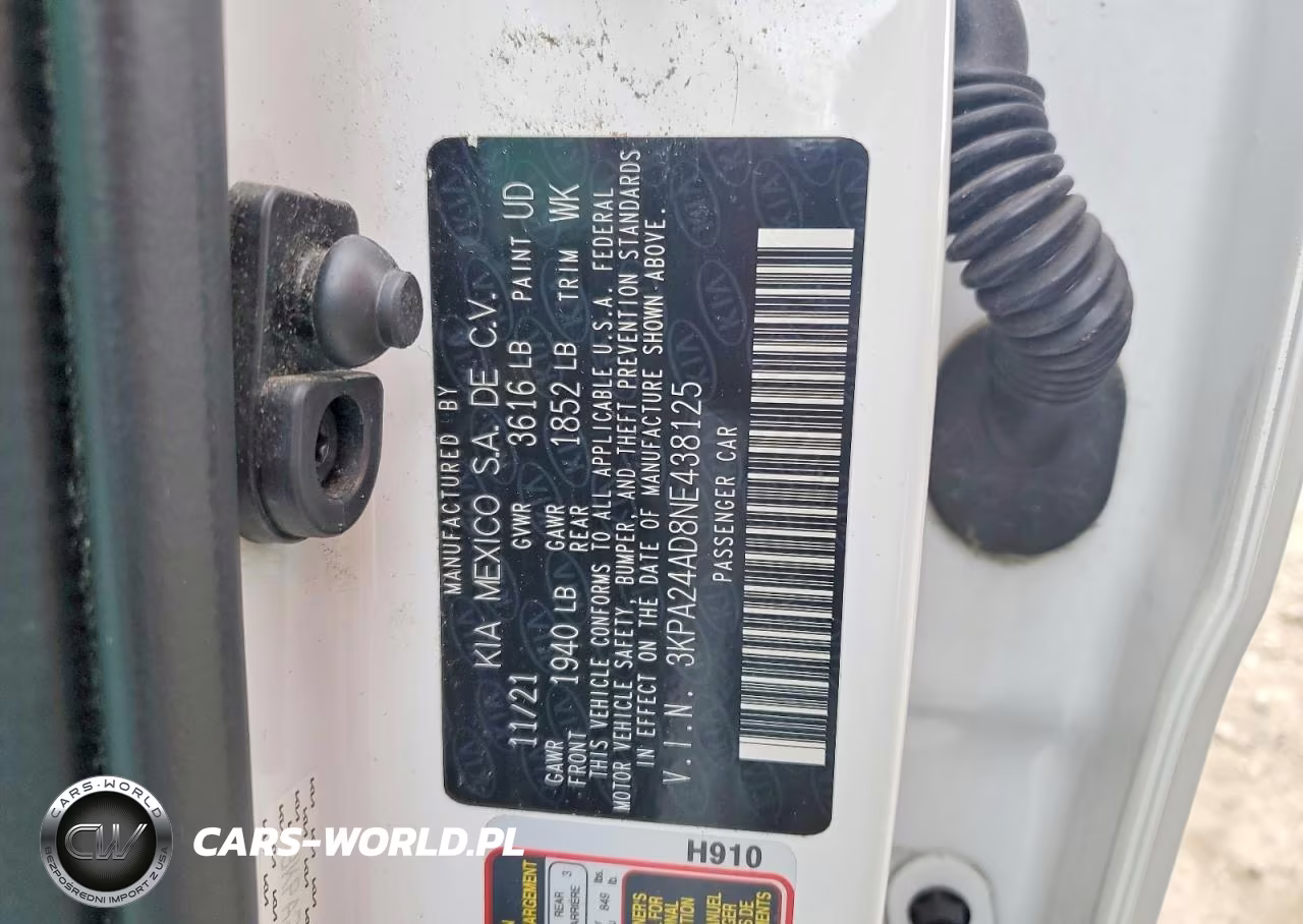 2022 Kia Rio Lx VIN:3KPA24AD8NE438125 - 12