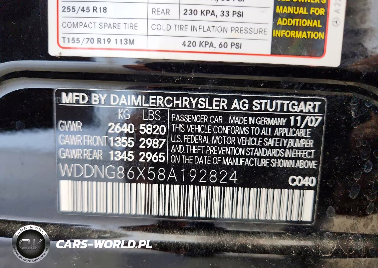 2008 Mercedes-Benz S 550 4Matic VIN:WDDNG86X58A192824 - 12