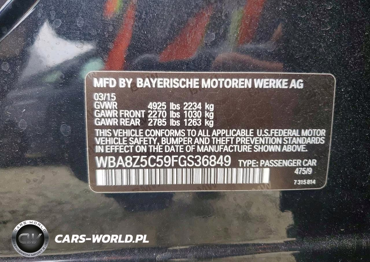2015 BMW 328 Xigt Sulev VIN:WBA8Z5C59FGS36849 - 12