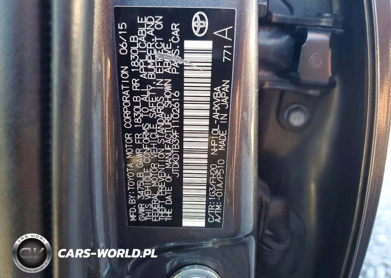 2015 Toyota Prius C One VIN:JTDKDTB39F1102616 - 12