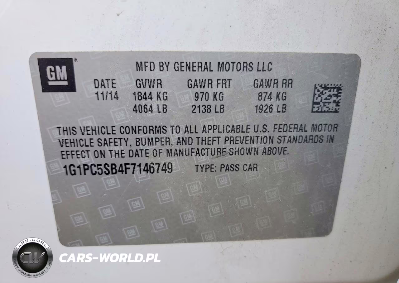 2015 Chevrolet Cruze Lt VIN:1G1PC5SB4F7146749 - 12