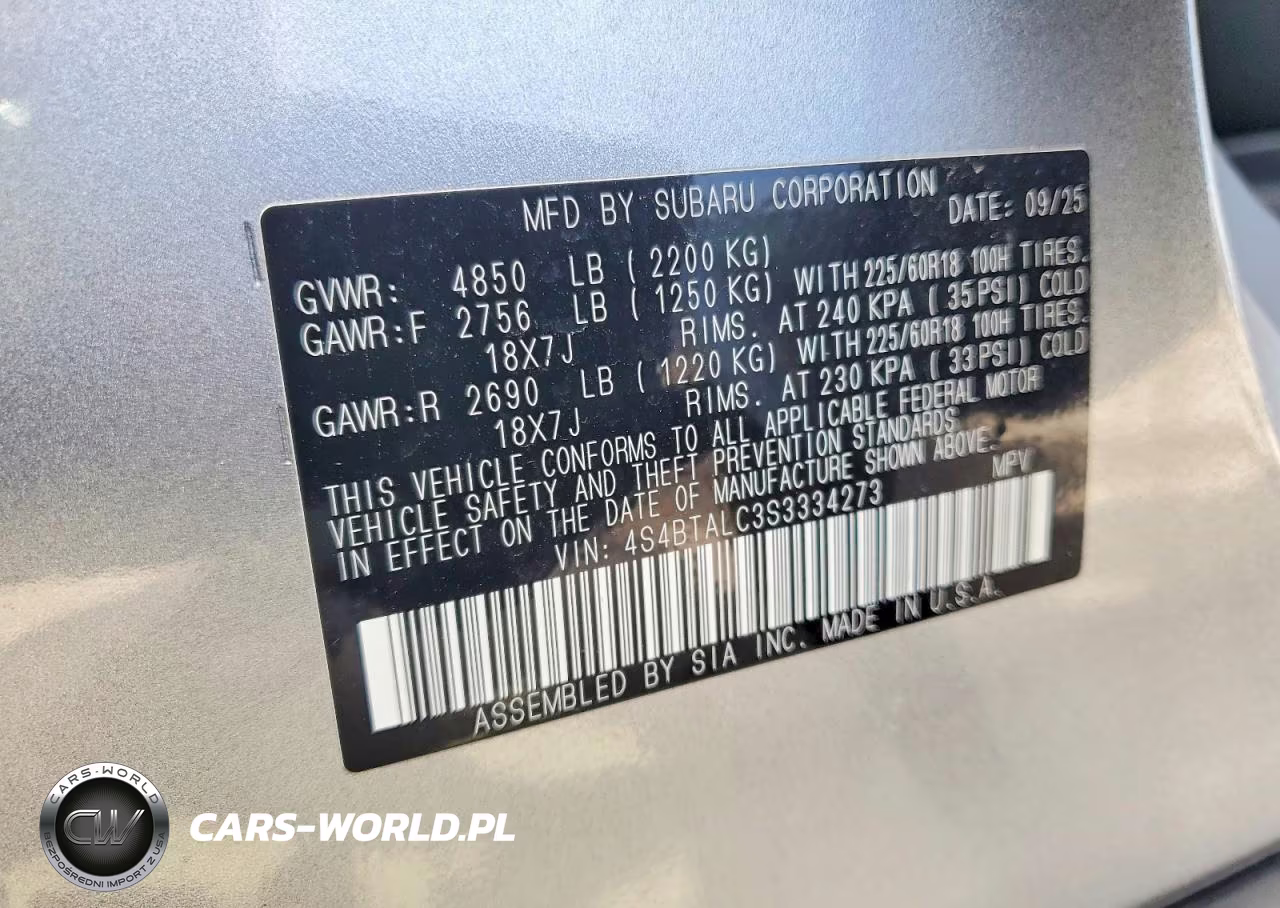 2025 Subaru Outback Onyx Edition VIN:4S4BTALC3S3334273 - 13