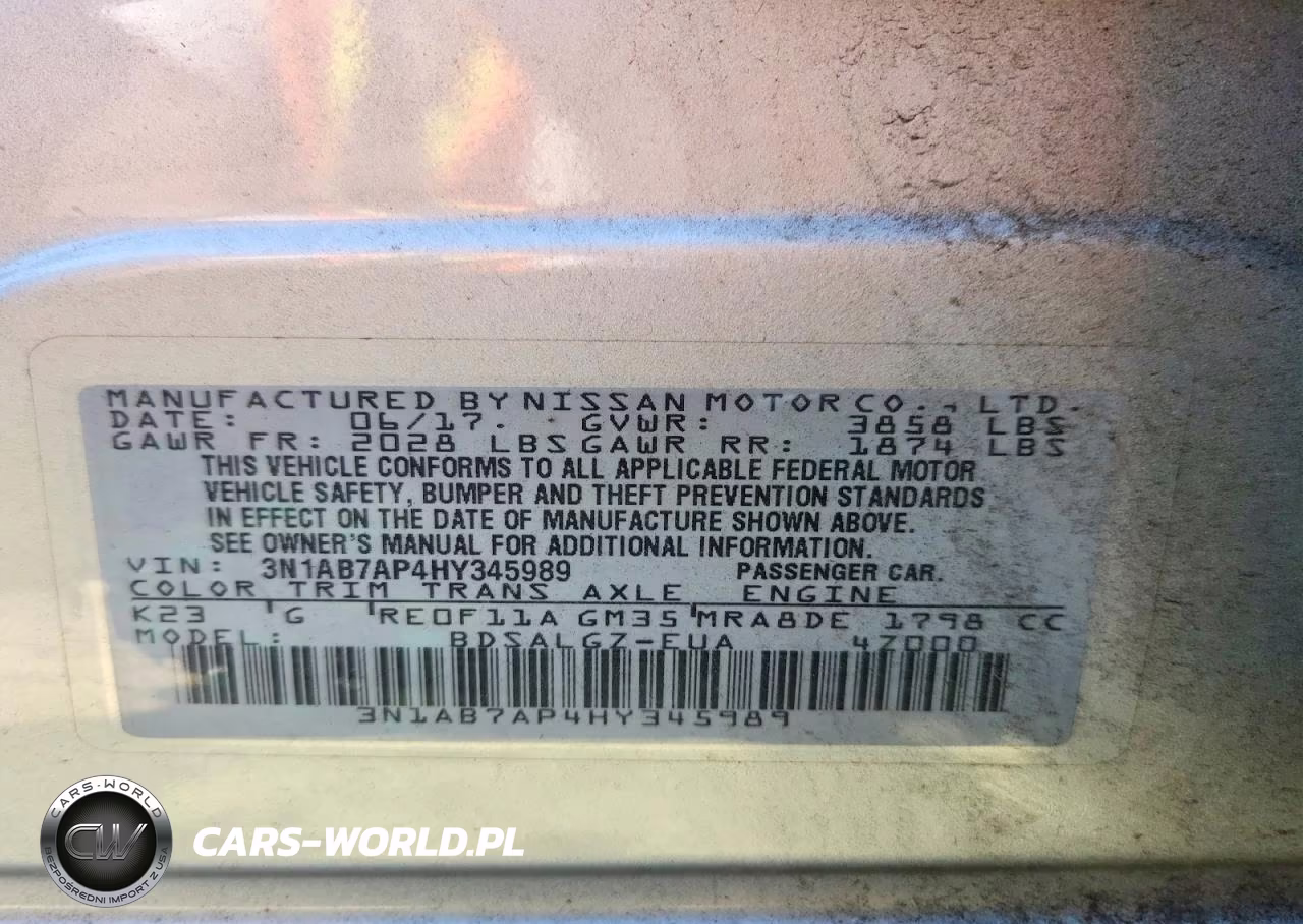 2017 Nissan Sentra Sl VIN:3N1AB7AP4HY345989 - 12