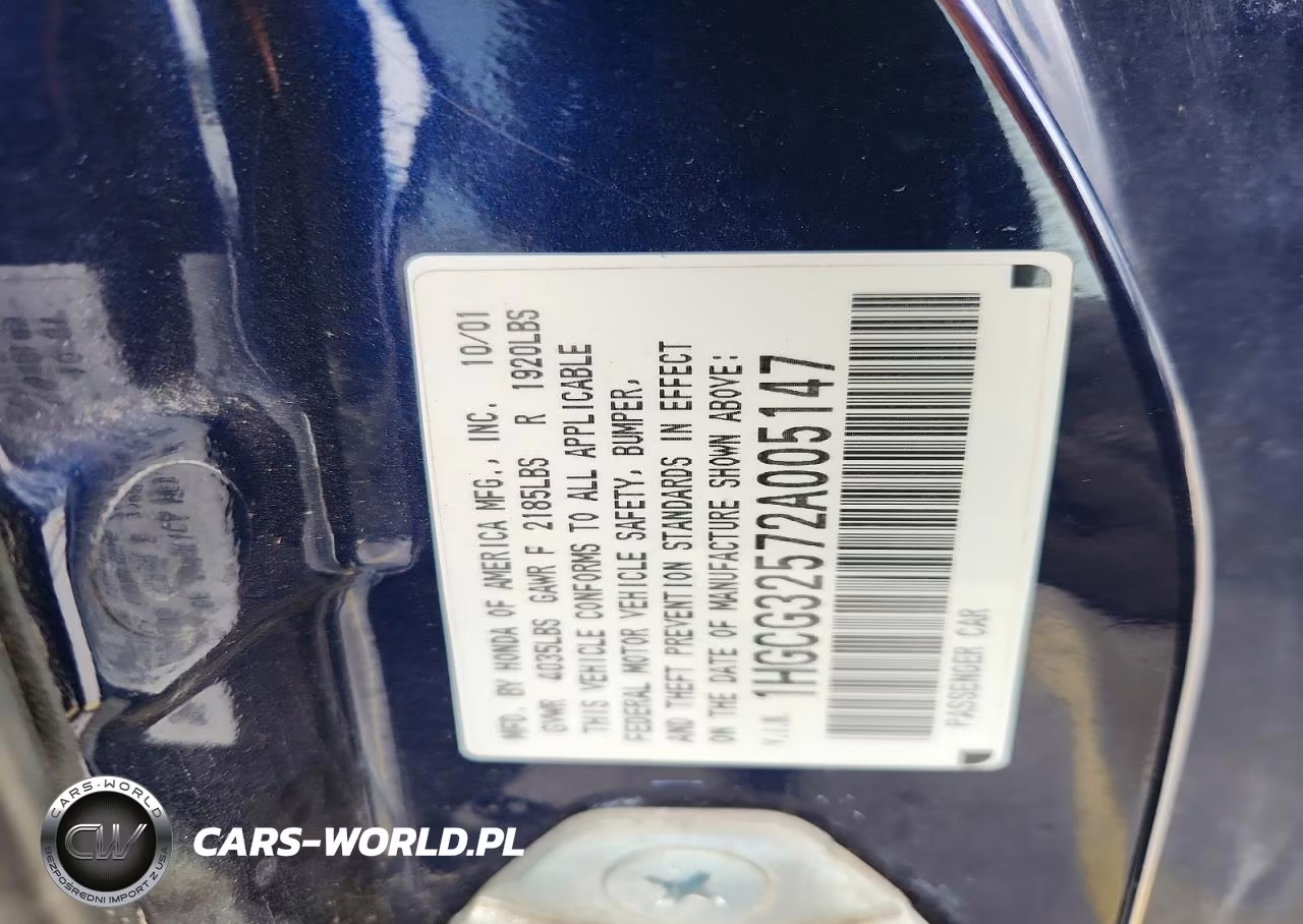 2002 Honda Accord Ex VIN:1HGCG32572A005147 - 12