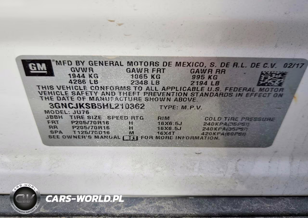 2017 Chevrolet Trax Ls VIN:3GNCJKSB5HL210362 - 13