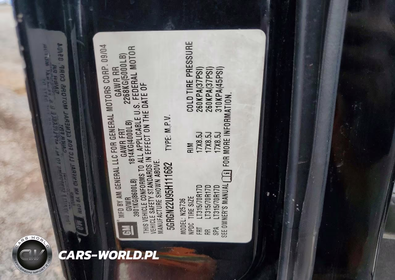 2005 Hummer H2 Sut VIN:5GRGN22U95H111682 - 12