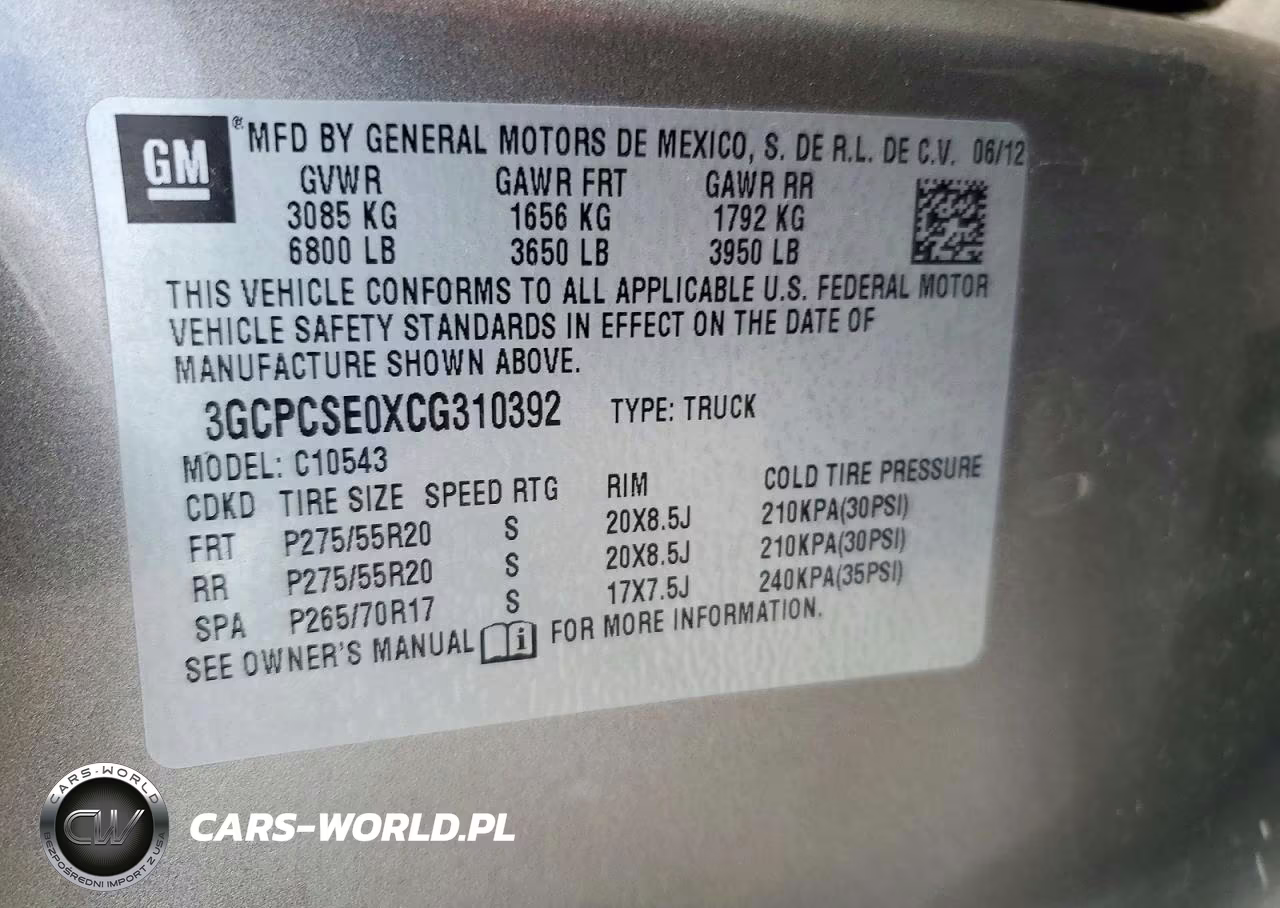 2012 Chevrolet Silverado C1500 Lt VIN:3GCPCSE0XCG310392 - 12