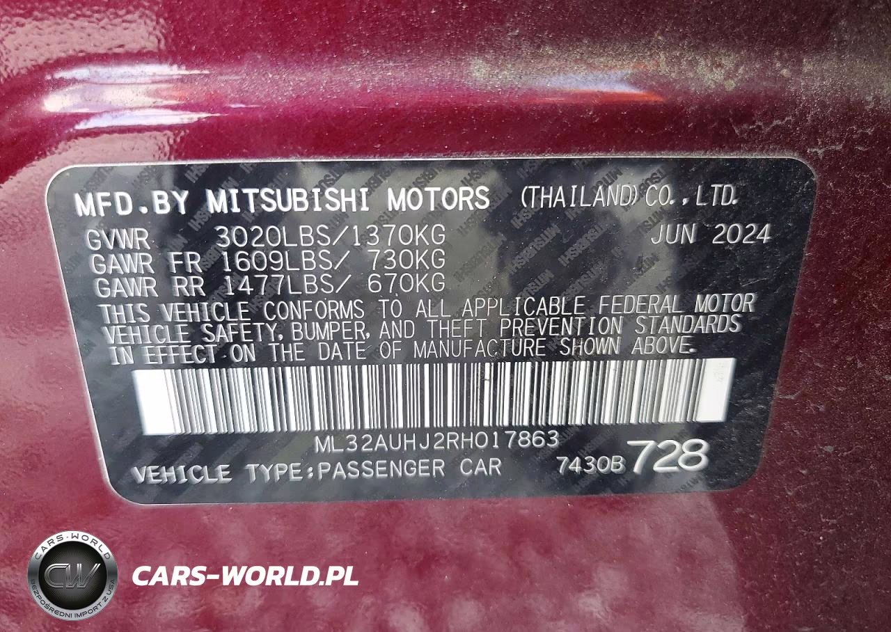 2024 Mitsubishi Mirage Es VIN:ML32AUHJ2RH017863 - 12