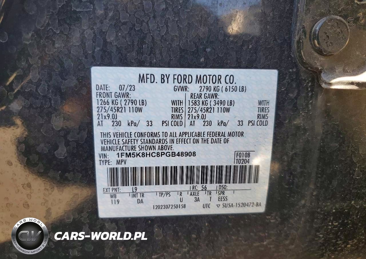 2023 Ford Explorer Platinum VIN:1FM5K8HC8PGB48908 - 14