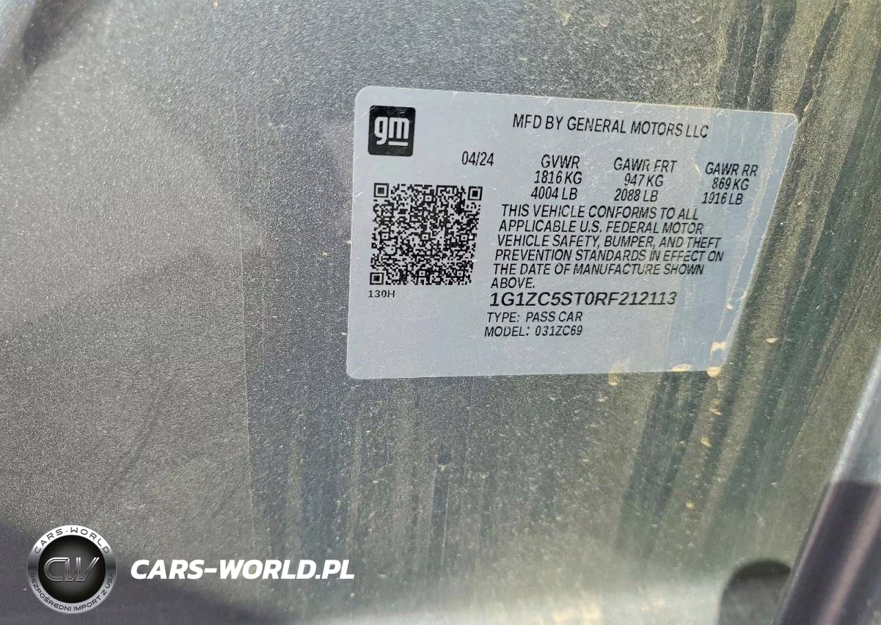 2024 Chevrolet Malibu Ls VIN:1G1ZC5ST0RF212113 - 12