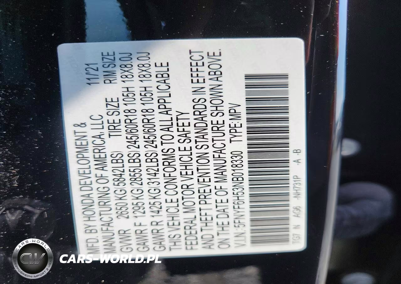 2022 Honda Pilot Exl VIN:5FNYF6H53NB018330 - 13