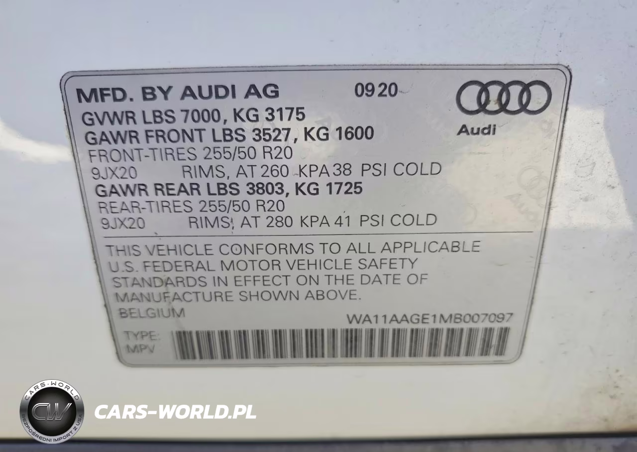 2021 Audi E-Tron Sportback Premium VIN:WA11AAGE1MB007097 - 12
