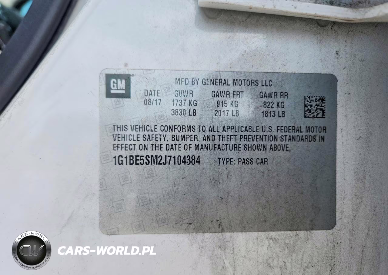 2018 Chevrolet Cruze Lt VIN:1G1BE5SM2J7104384 - 13