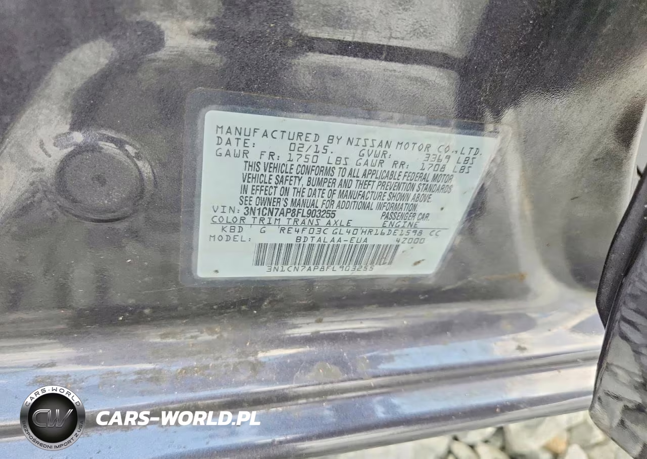 2015 Nissan Versa 1.6 S VIN:3N1CN7AP8FL903255 - 12