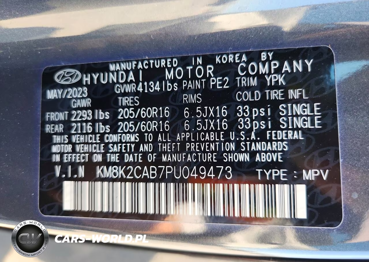 2023 Hyundai Kona Se VIN:KM8K2CAB7PU049473 - 14