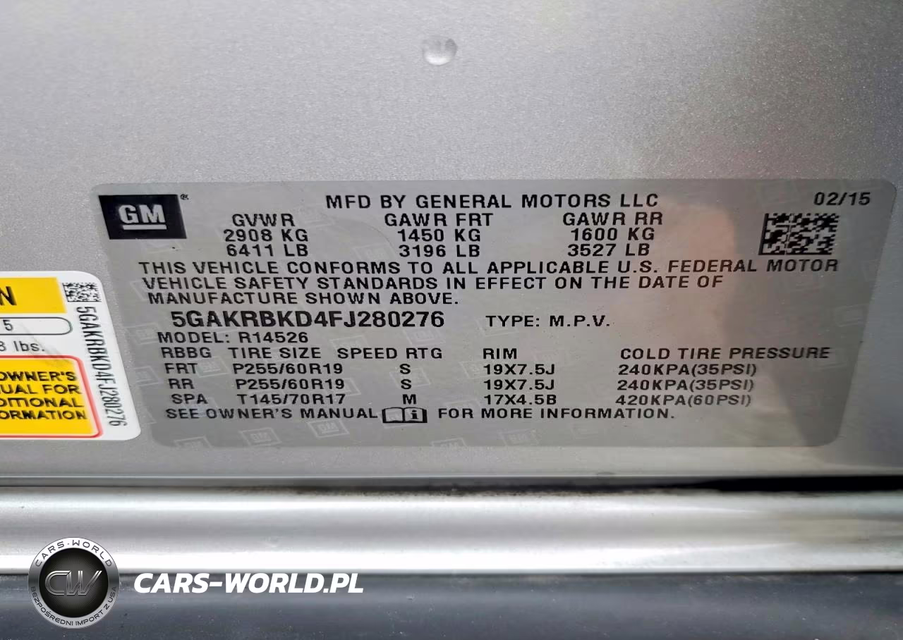 2015 Buick Enclave VIN:5GAKRBKD4FJ280276 - 14