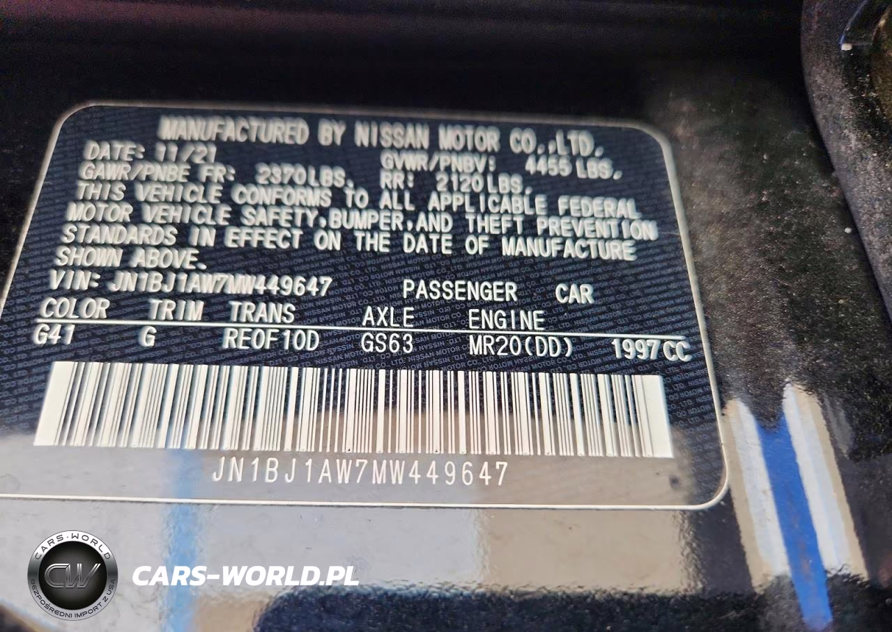 2021 Nissan Rogue Sport S VIN:JN1BJ1AW7MW449647 - 13