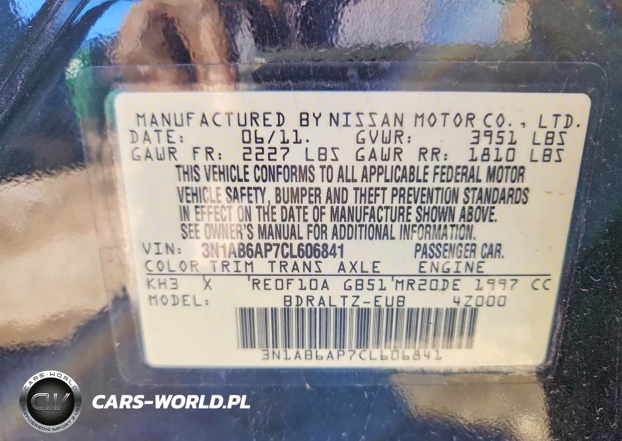 2012 Nissan Sentra 2.0 VIN:3N1AB6AP7CL606841 - 12