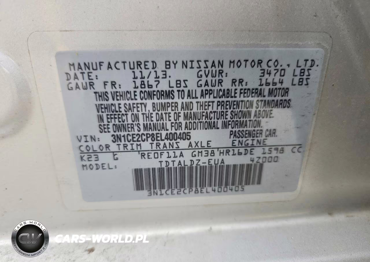 2014 Nissan Versa Note Sv VIN:3N1CE2CP8EL400405 - 12