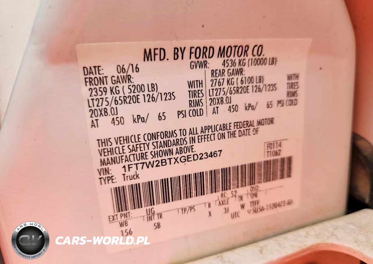 2016 Ford F250 Super Duty VIN:1FT7W2BTXGED23467 - 12