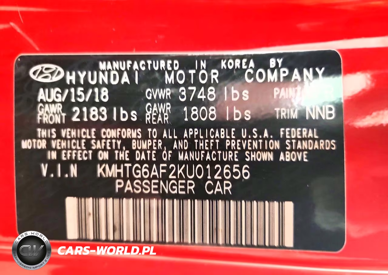 2019 Hyundai Veloster 2.0L VIN:KMHTG6AF2KU012656 - 14