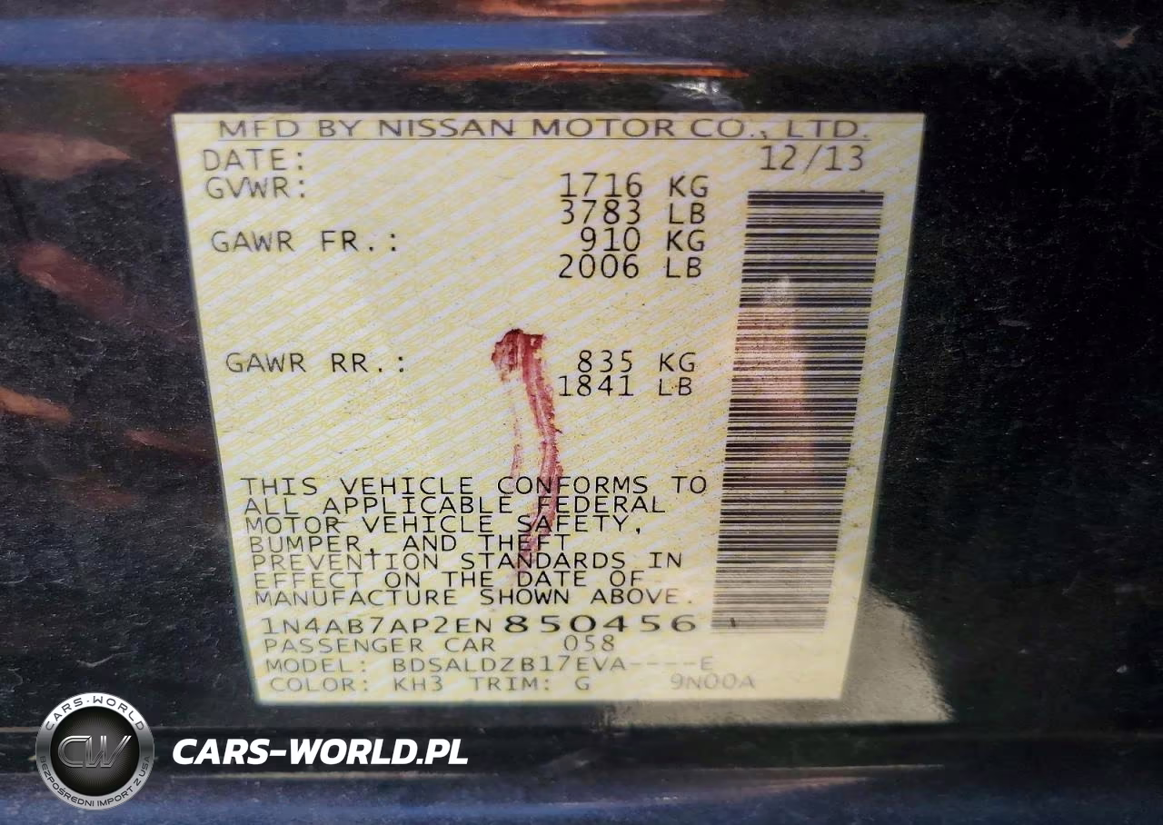 2014 Nissan Sentra Sv VIN:1N4AB7AP2EN850456 - 12
