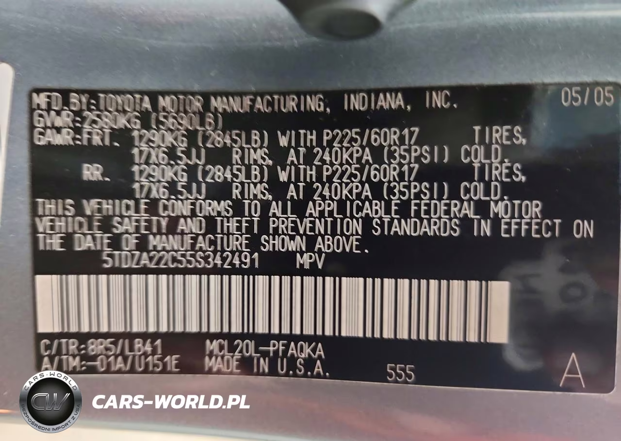 2005 Toyota Sienna Xle 7 Passenger VIN:5TDZA22C55S342491 - 13