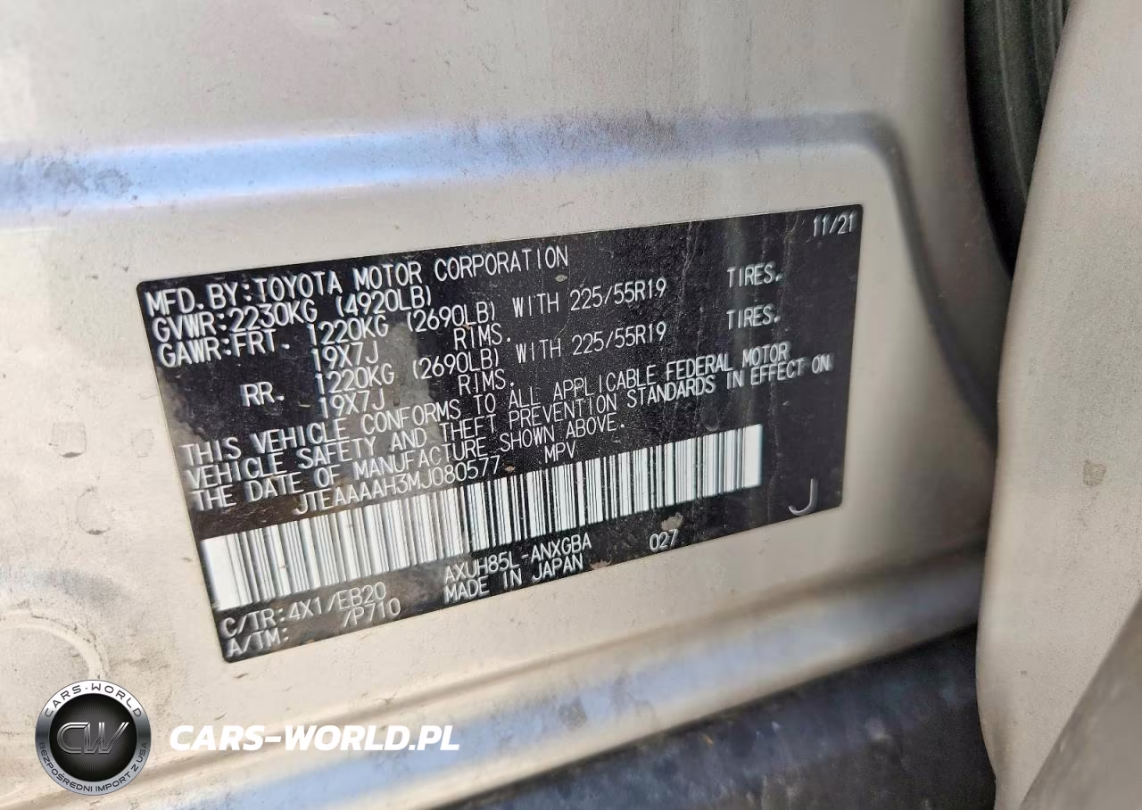 2021 Toyota Venza Xle VIN:JTEAAAAH3MJ080577 - 12