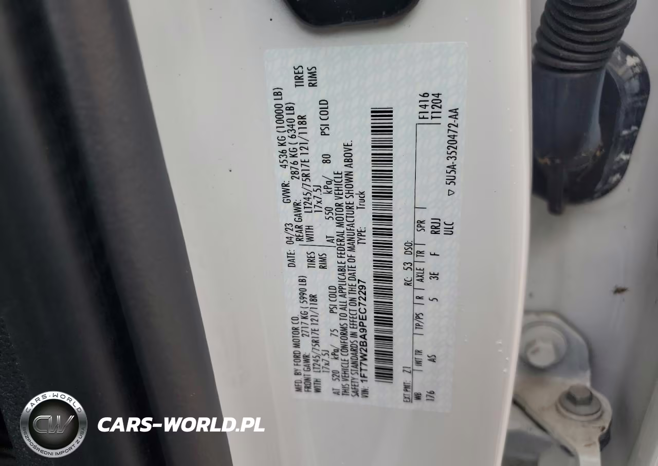 2023 Ford F250 Super Duty VIN:1FT7W2BA9PEC72297 - 12