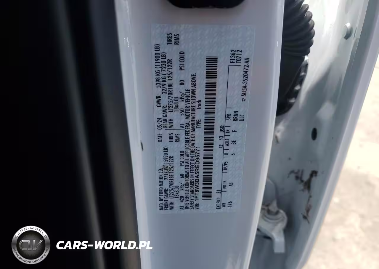 2024 Ford F350 Super Duty VIN:1FT8W3BA5RED95771 - 12
