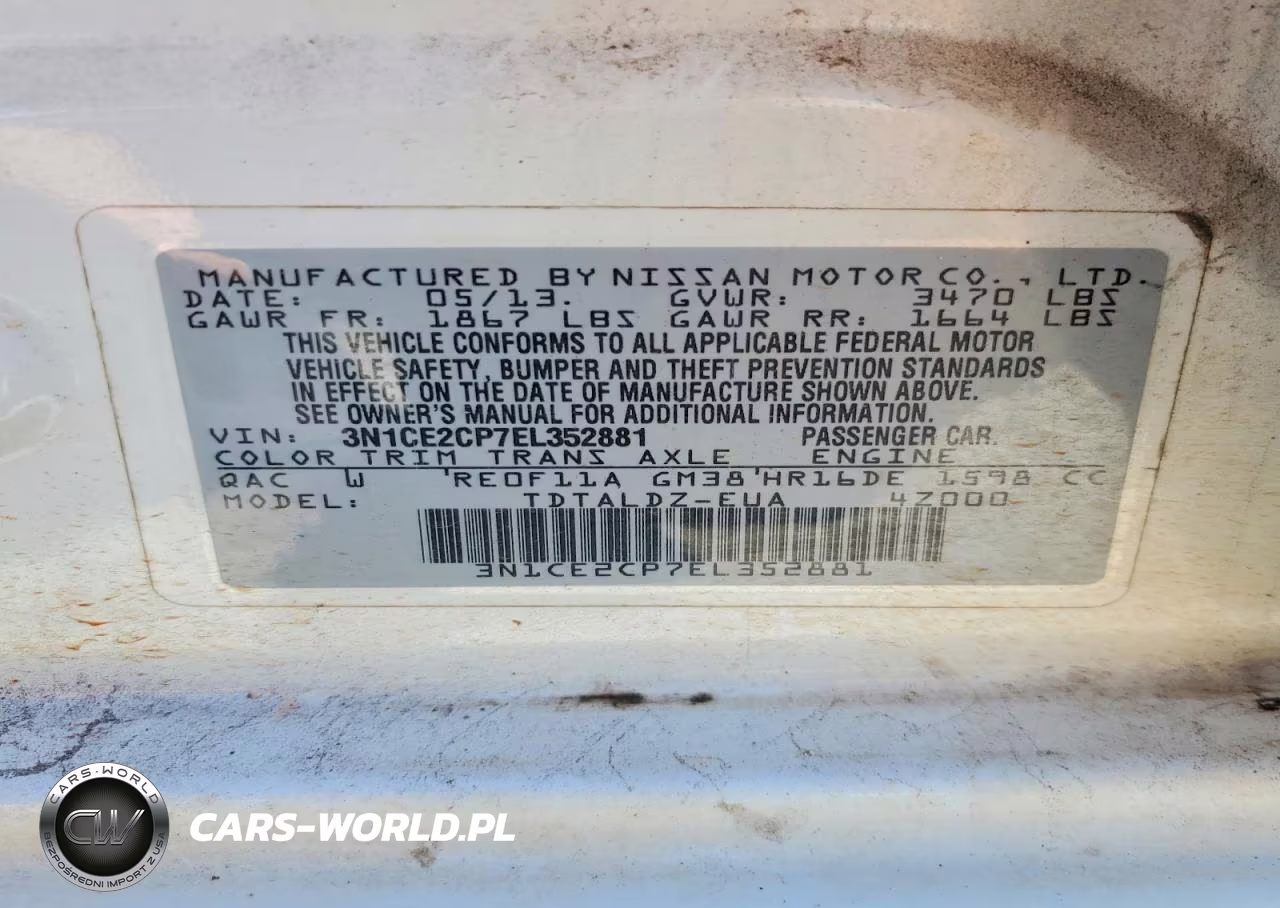 2014 Nissan Versa Note Sv VIN:3N1CE2CP7EL352881 - 12