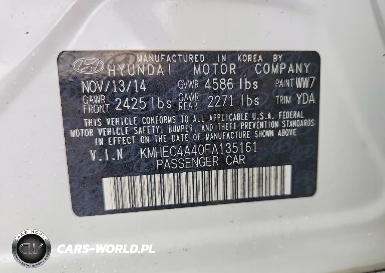 2015 Hyundai Sonata Hybrid Base VIN:KMHEC4A40FA135161 - 12