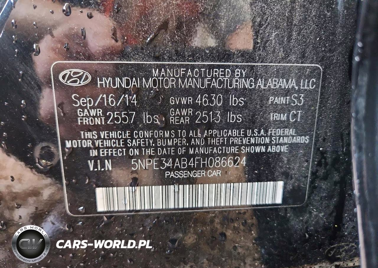 2015 Hyundai Sonata Sport 2.0T VIN:5NPE34AB4FH086624 - 12