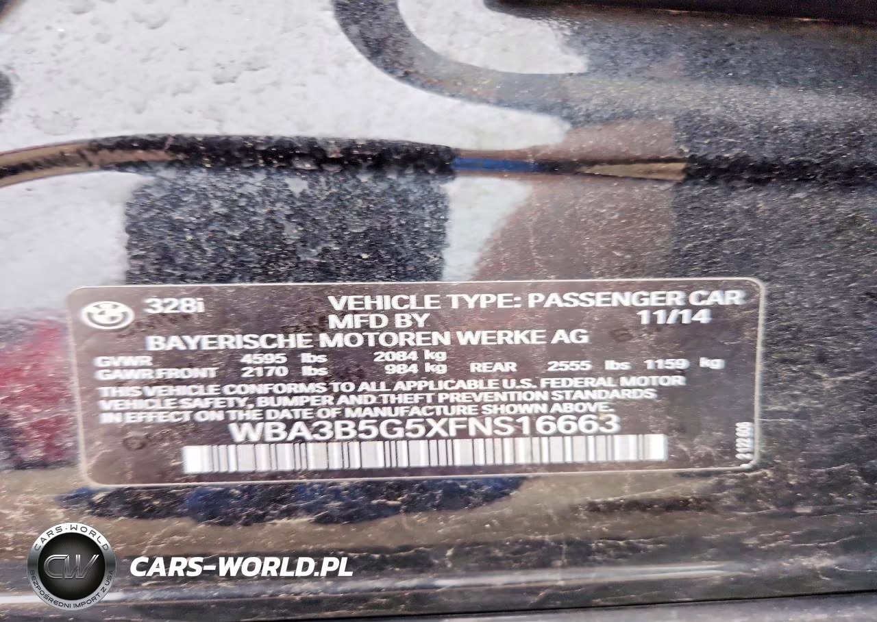 2015 BMW 328 Xi Sulev VIN:WBA3B5G5XFNS16663 - 12