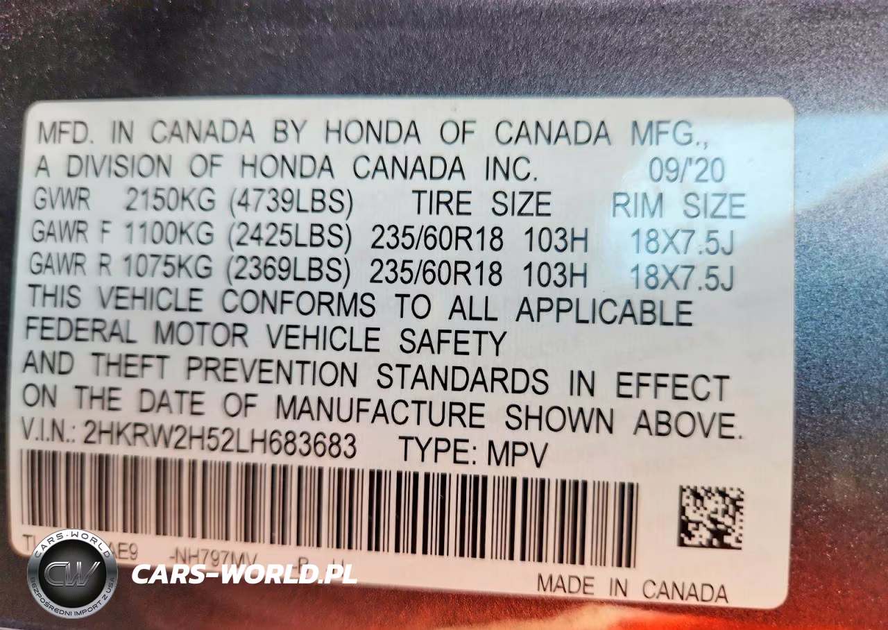 2020 Honda Cr-V Ex VIN:2HKRW2H52LH683683 - 14