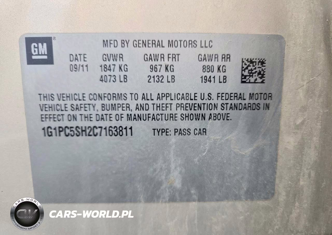 2012 Chevrolet Cruze Ls VIN:1G1PC5SH2C7163811 - 13