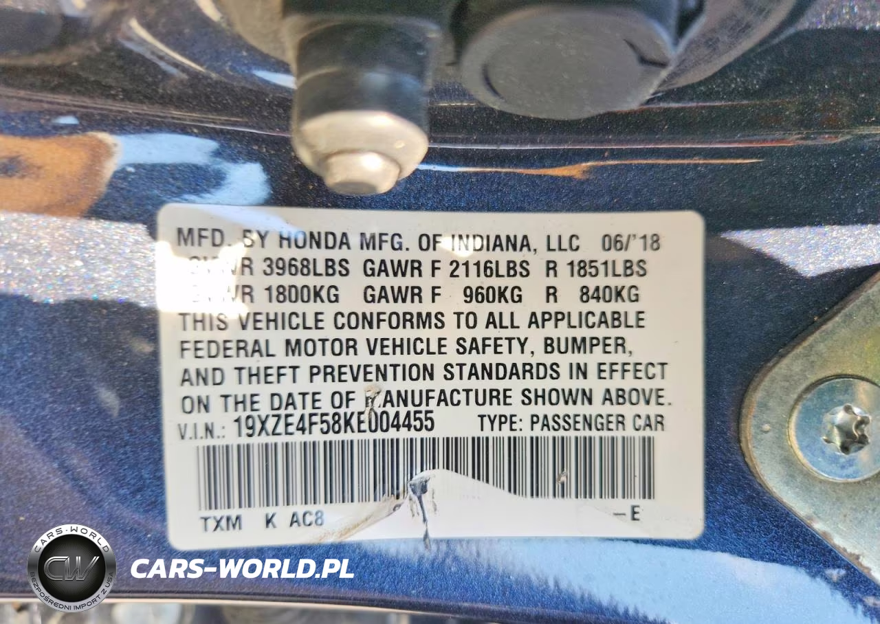 2019 Honda Insight Ex VIN:19XZE4F58KE004455 - 12