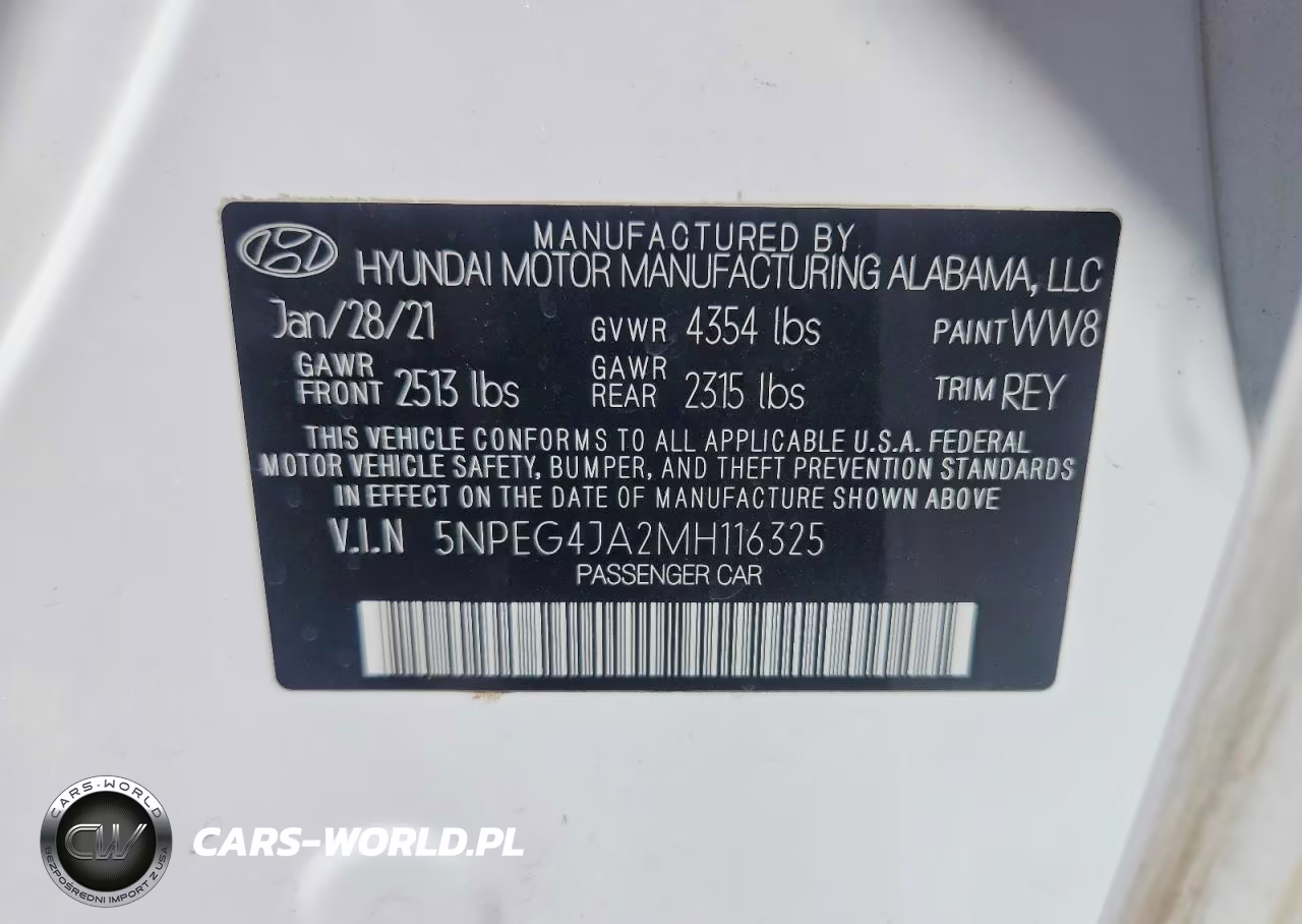 2021 Hyundai Sonata Se VIN:5NPEG4JA2MH116325 - 12