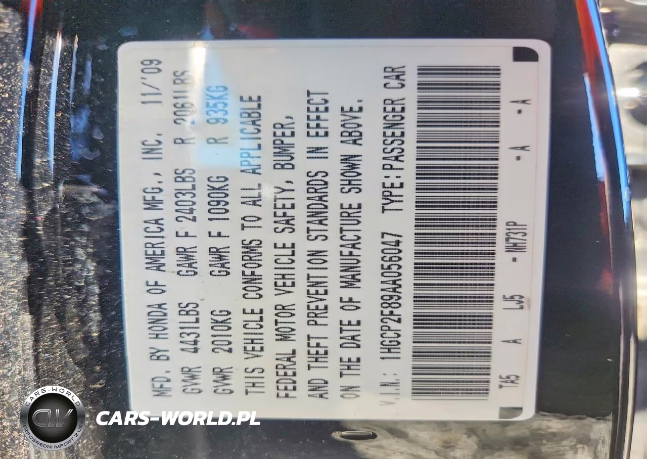 2010 Honda Accord Exl VIN:1HGCP2F89AA056047 - 12