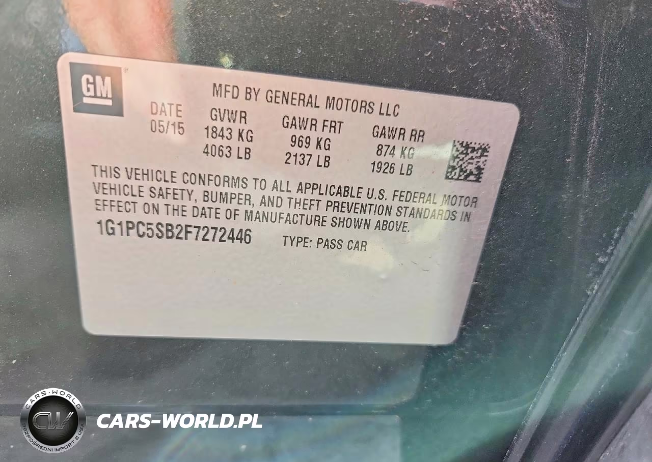 2015 Chevrolet Cruze Lt VIN:1G1PC5SB2F7272446 - 12