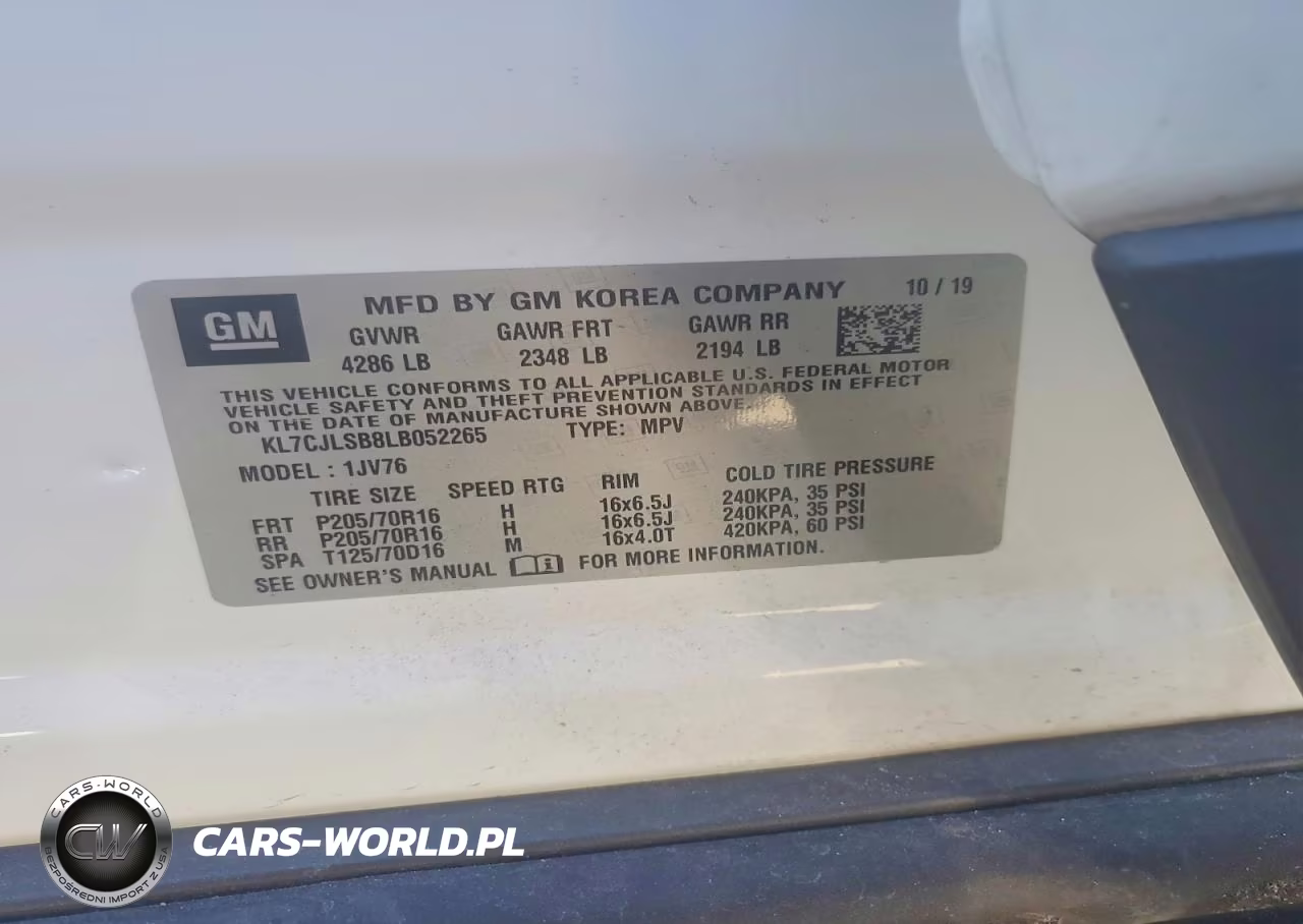 2020 Chevrolet Trax 1Lt VIN:KL7CJLSB8LB052265 - 13