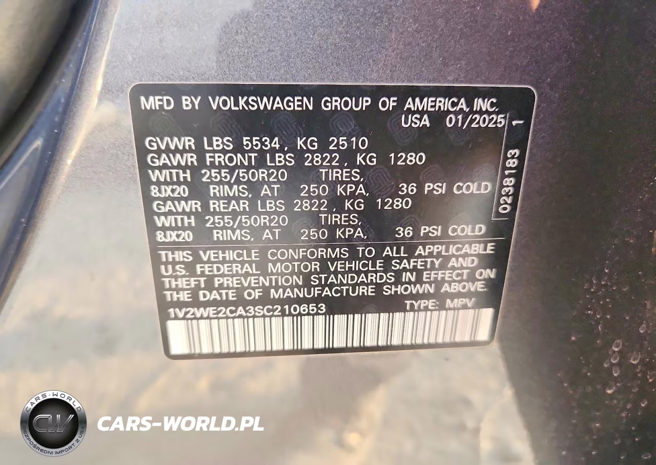 2025 Volkswagen Atlas Cross Sport Se VIN:1V2WE2CA3SC210653 - 13