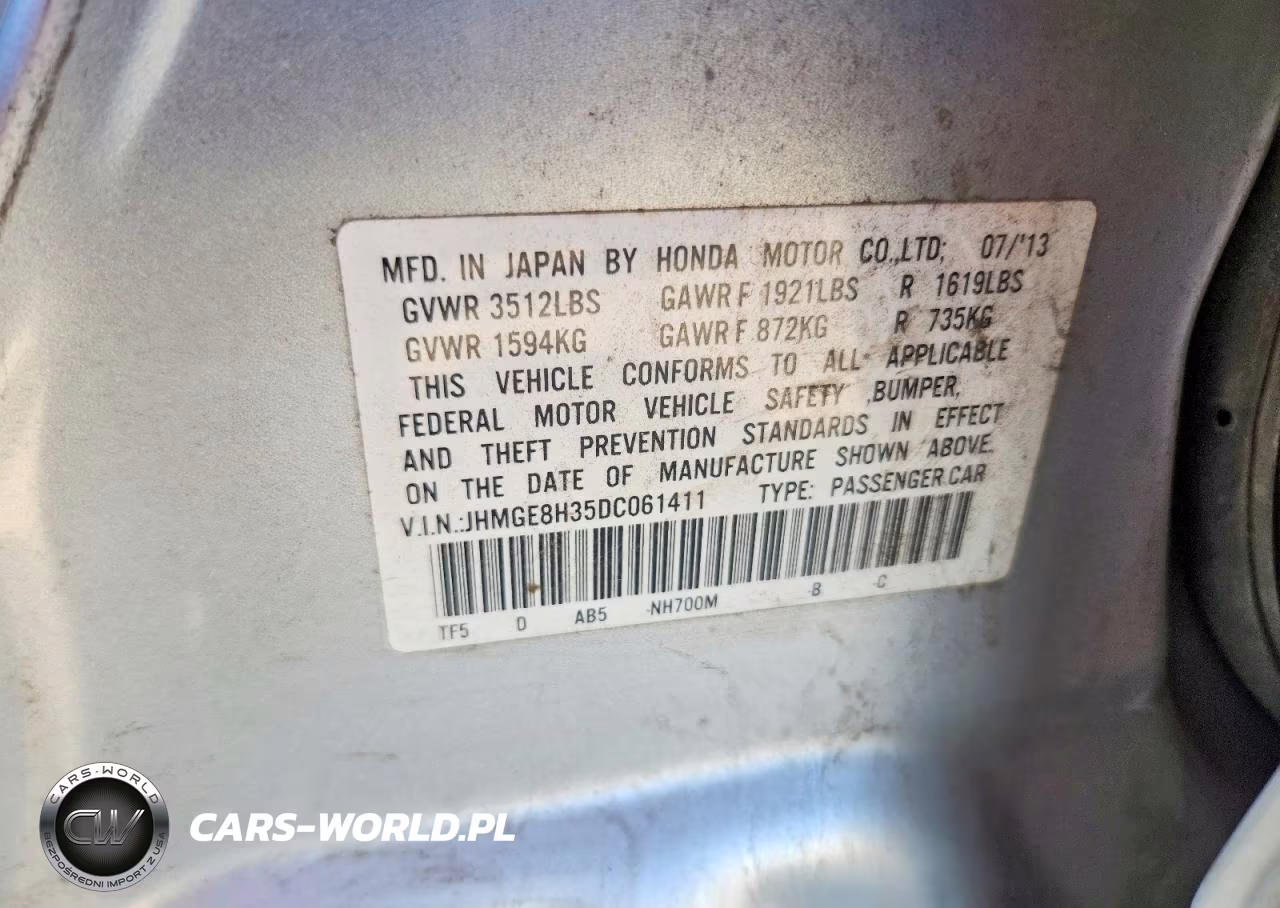 2013 Honda Fit VIN:JHMGE8H35DC061411 - 13