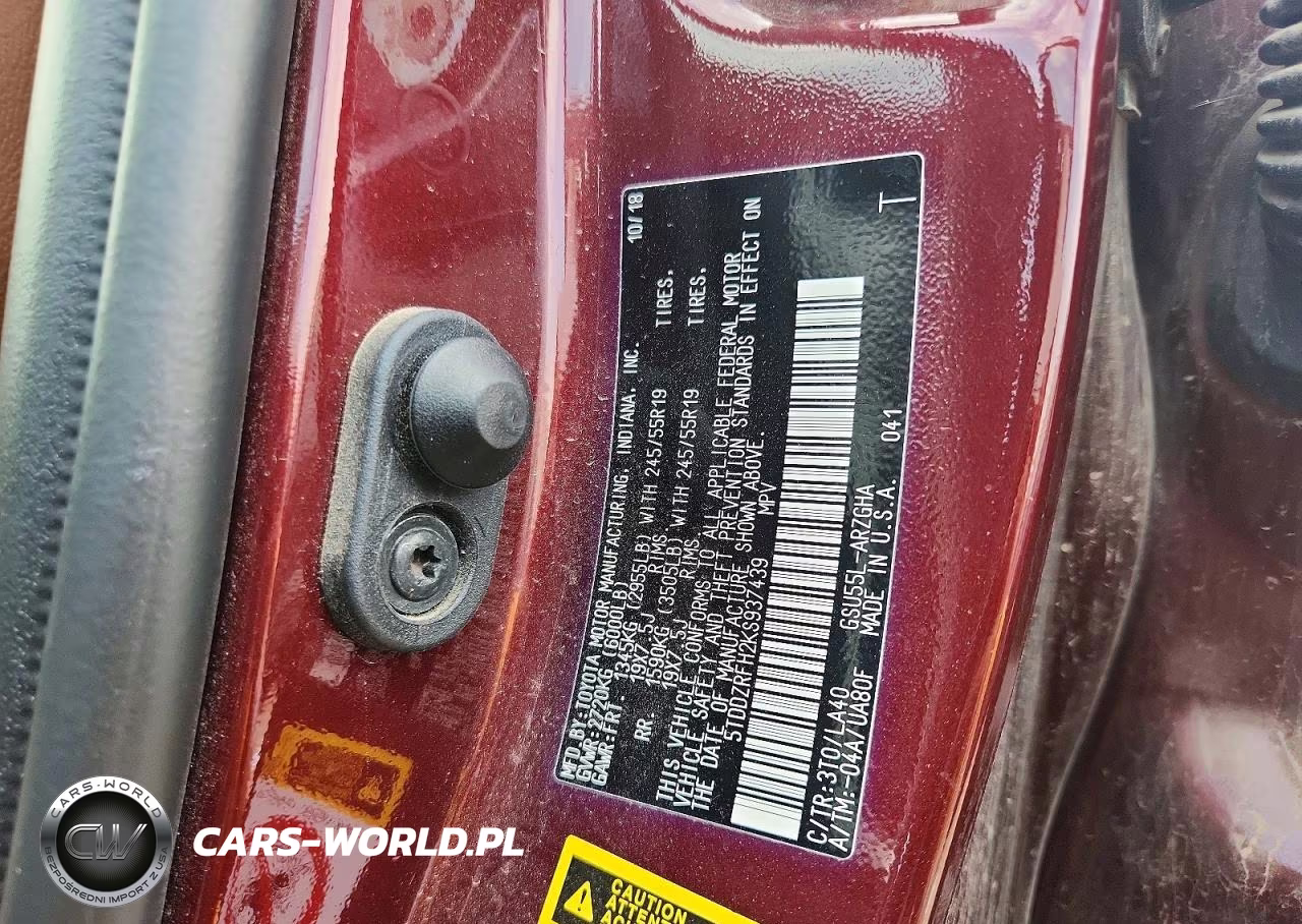 2019 Toyota Highlander Limited Platinum VIN:5TDDZRFH2KS937439 - 12